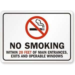  Smoking Within 20 Feet Of Main Entrances, Exits And Operable Windows 