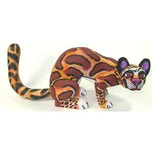  Ocelot Oaxacan Wood Carving 12 Inch