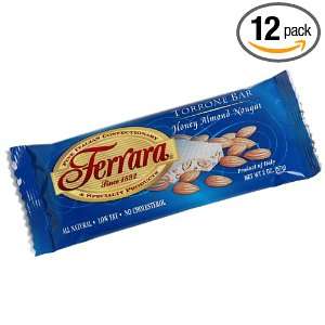 Ferrara Traditional Torrone Bar, 2 Ounce Bars (Pack of 12)  