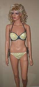 2012 Victoria Secret Retro Foil Chain Swimsuit Bikini 34C M  