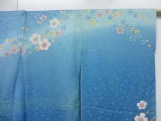 20029# KIMONO SILK / HIGH CLASS FURISODE KARINUI FABRIC / YUZEN 