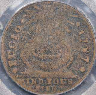 1787 PCGS GENUINE FUGIO CENT CLUB RAYS, ROUNDED ENDS  