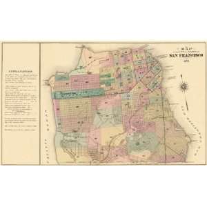   : SAN FRANCISCO CITY/COUNTY CALIFORNIA (CA) MAP 1876: Home & Kitchen