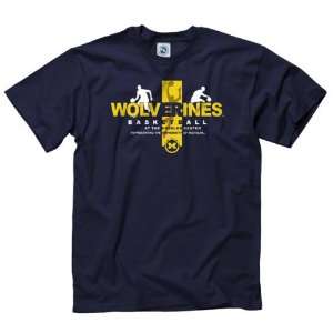  Michigan Wolverines Navy Home Turf Basketball T Shirt 
