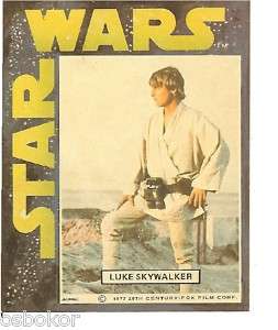 Vintage RARE 1977 Star Wars Luke Skywalker Sticker New  
