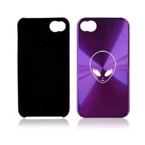 : Apple iPhone 4 4S 4G Purple A412 Aluminum Hard Back Case Alien Head 