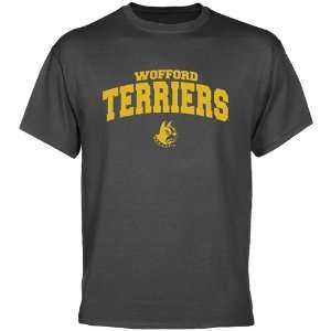  Wofford Terriers Charcoal Logo Arch T shirt: Sports 