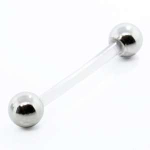 Bioplast Eyebrow Barbells Stainless Steel Balls Flexible Body Jewelry 