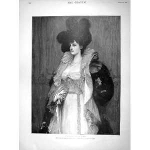  1898 Antique Fine Art Portrait Beautiful Lady Woman: Home 