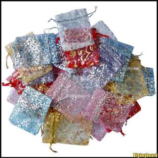 25x Organza Jewelry Wedding Gift Pouch Bags 7x9cm 3X4 Inch Mix Color 