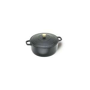   Iron Dutch Oven w/ Lid & Bronze Knob, 3 qt, Black: Kitchen & Dining