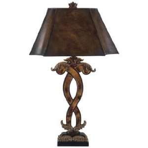  Acanthus Wing Burlwood Finish Table Lamp: Home Improvement