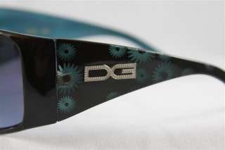 DG Sunglasses Flower Fashion Shades 26311 Black Blue  