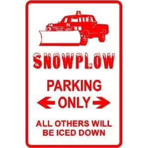  SNOWPLOW PARKING winter road truck sign: Home & Kitchen