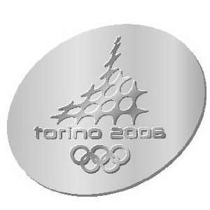   Torino 2006 Winter Olympics Silver Raised Logo Pin: Sports & Outdoors