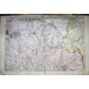  MAP 1907 LANCASHIRE MANUFACTURING DISTRICTS ACCRINGTON
