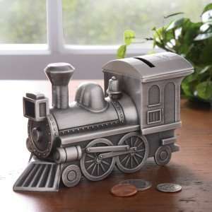    Personalized Pewter Train Bank   Free Engraving: Toys & Games