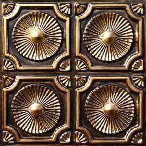  106 Faux Tin Ceiling Tile Glue up (24x24) Antique Gold 