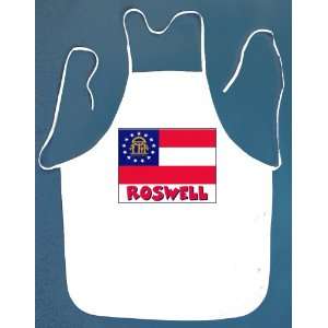  Roswell Georgia BBQ Barbeque Apron with 2 Pockets White 