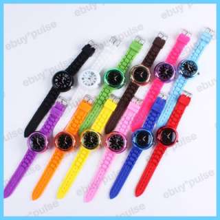  Silicon Band Unisex Sport Quartz Jelly Wrist Watch Gift 12 Colors