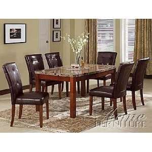 Acme Furniture Bologna Marble Top Dining Room 7 piece 17062 set