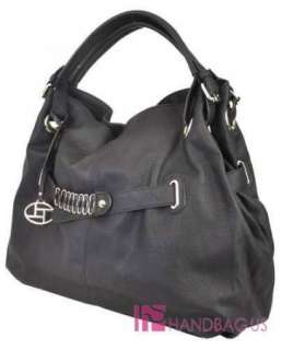   Designer Inspired MATTE Vegan Leather BELTED 2Way Hobo Bag Purse Black