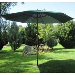  13 Wood Outdoor Umbrella (Hunter Green) (120H x 156W x 