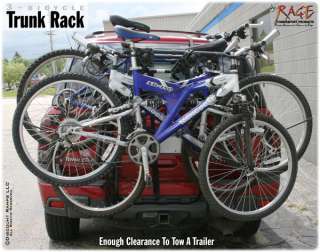 The 3 bike trunk rack allows enough room to tow a trailer