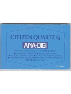 Citizen Ana Digi 30 03XXX/Cal. No. 8950/8951 Manual  