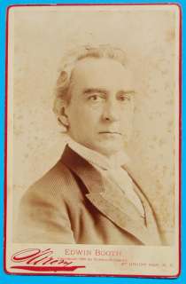 Antique Cabinet Card Edwin Booth famous actor 1889 Brother of John 