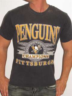 VINTAGE PITTSBURGH PENGUINS NHL HOCKEY STANLEY CUP CHAMPIONS SPORTS T 