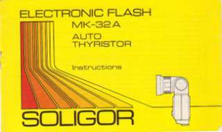 Soligor MK 32A Flash Instruction Manual: Original. English; 18 pages 