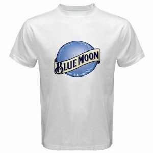 Blue Moon Beer Logo New White T Shirt Size  S