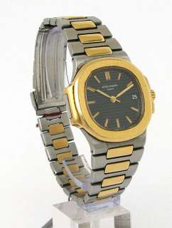 PATEK PHILIPPE 3800 NAUTILUS STAINLESS 18K GOLD MENS WATCH  