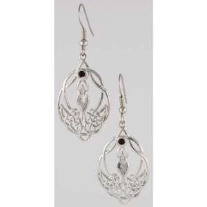  Knotwork Silver Tone Goddess with Crystal Earrings Wiccan Wica Pagan 