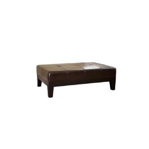  Wholesale Interiors Large Full Leather Cocktail Ottoman 