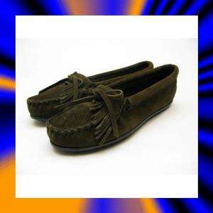 WOMENS MINNETONKA MOCCASIN KILTY SUEDE   EVERGREEN  