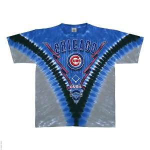 Chicago Cubs V Tie Dye T shirt (XX Large):  Sports 
