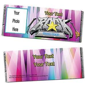  Rock Star Personalized Photo Candy Bar Wrappers   Qty 12 