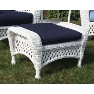  White Outdoor Wicker Ottoman Montauk Collection Patio 