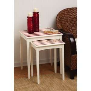   TablesRed and White Stripes (Set of Two) 8SNT010
