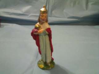 RARE VINTAGE NATIVITY WISE MAN PLASTER FIGURINE MADE IN ITALY  