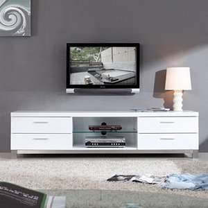  B Modern Promoter Series 79 TV Stand in High Gloss White 