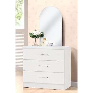  Dresser with 3 Drawers & Mirror  White