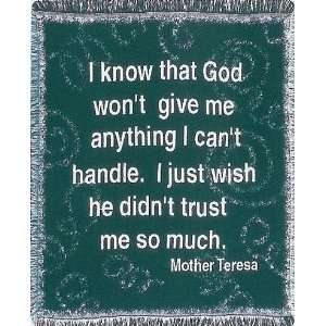  Trust To Handle Mother Teresa Afghan Throw: Home & Kitchen
