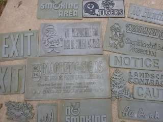 HUGE Mixed Lot Latex Rubber Magnetic Sign Molds Caution Exit Smoking 