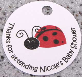 20 Round Smiling Ladybug Favors Gift Tags Party Shower  