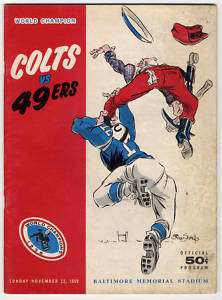 Baltimore Colts vs. San Francisco 49ers Program 1959  