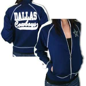  Dallas Cowboys Jr Navy Disco Track Jacket: Sports 
