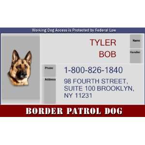 BORDER PATROL DOG ID Badge Bundle   1 Dogs Custom ID Badge  1 Handler 